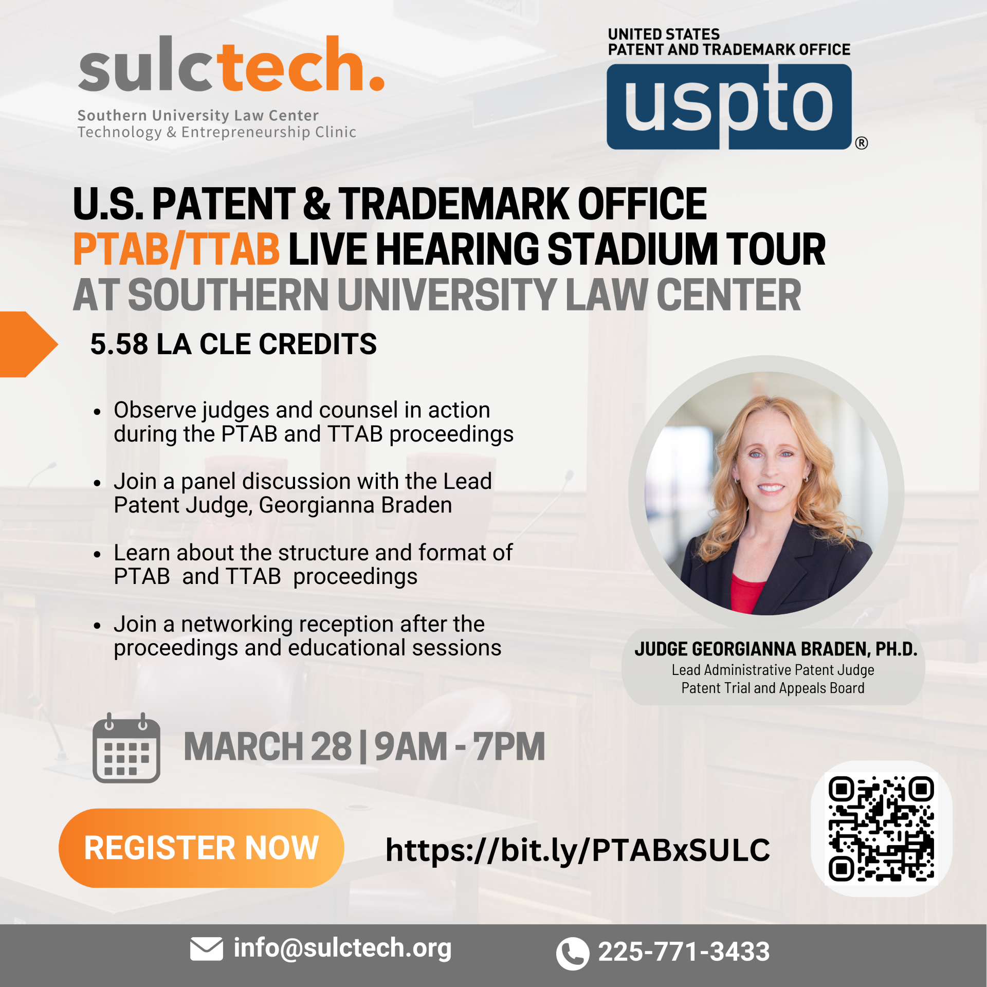 SULC Tech Clinic--U.S. Patent & Trademark Office Live Hearing Stadium Tour